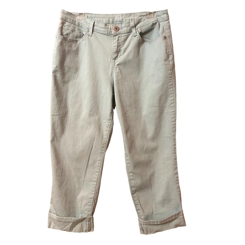 Style & Co. Womens Curvy Cuffed Capri Jeans Size 10